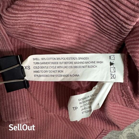 Women's Rose Corduroy Oversized Shirt Jacket Size XS Button-Down Casual Workwear - Picture 6 of 6